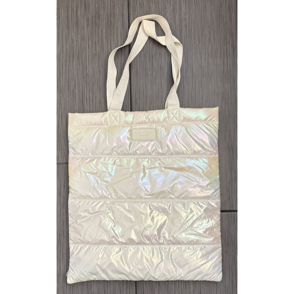 Bath & Body Works Iridescent White Puffer Tote Bag Shopping 2023